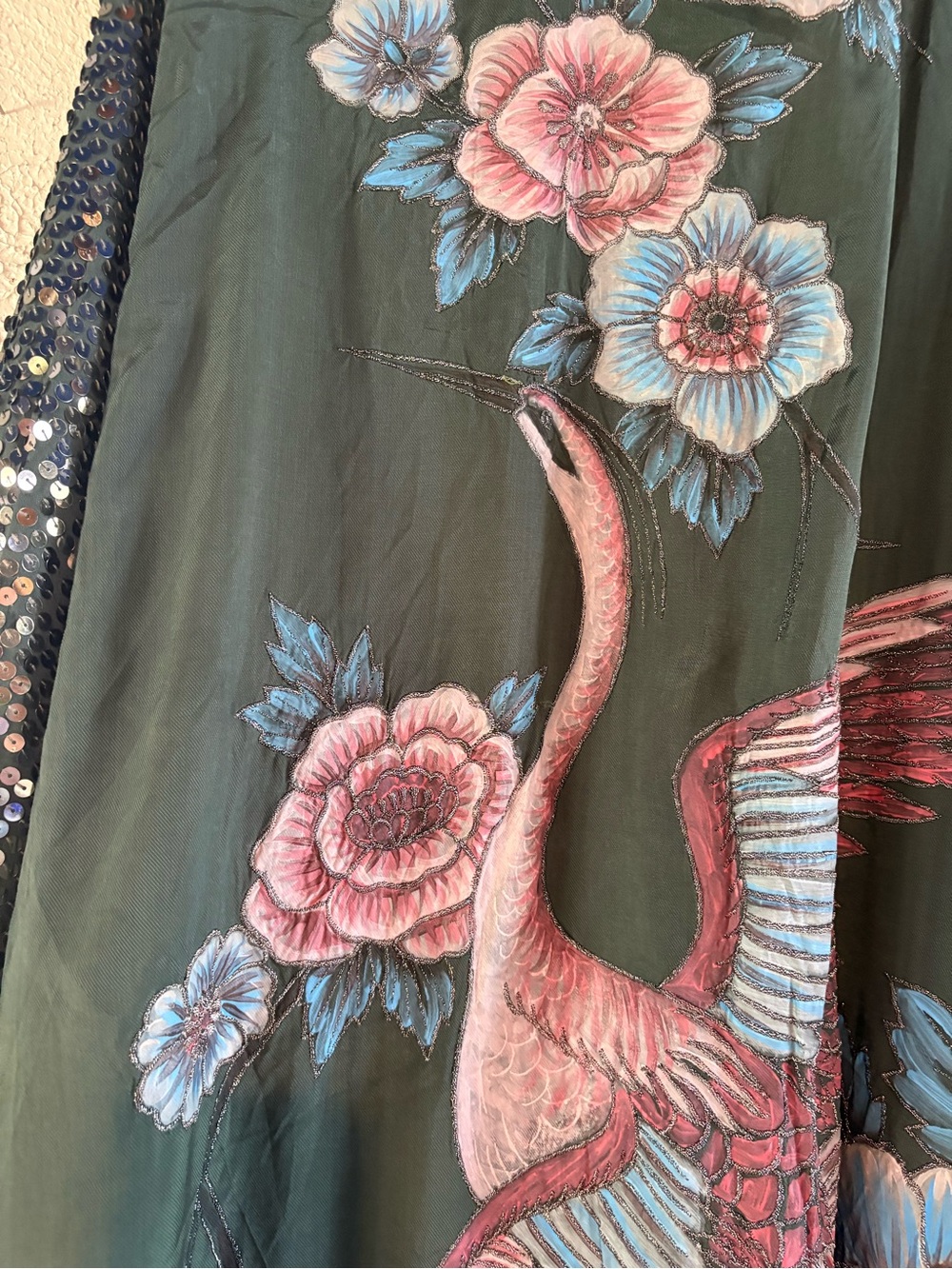 Free People Dark Green Sequined Kimono - Picture 5 of 9